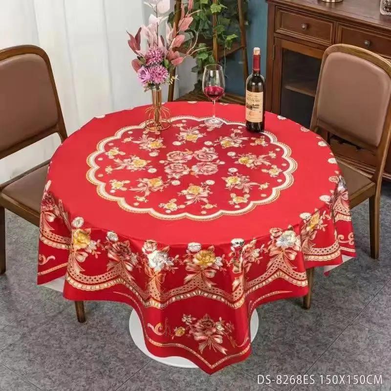 Thickened Circular Square Tablecloth Waterproof Oil Proof Washable PVC Desk Mat Simple Table Cloth for Household Dining Tables