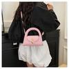 Chic Solid Color Faux Leather Shoulder Bag, Women's Semi Circle Handbag with Snap Lock, Trendy Commute Crossbody Purse CLE