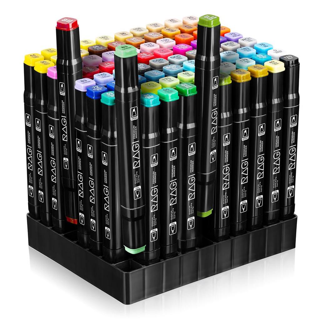 RAGI Alcohol Markers 80 Double-sided Felt-tip Pens, Dual Tip, Professional Artistic Drawing Set