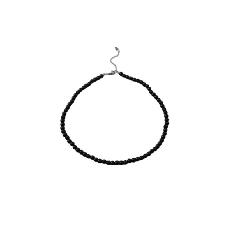 Simple Personality And High Sense Black Imitation Pearl Necklace, Light Luxury Niche Cold Style Necklace