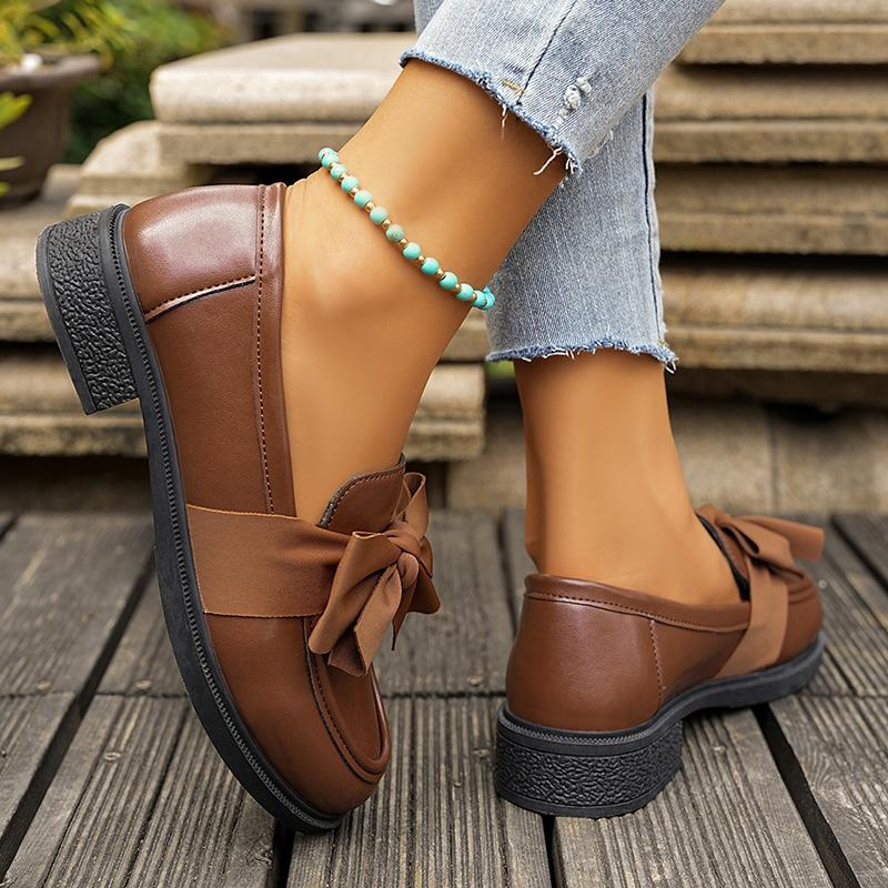 Fashion Fashion White Bowknot Loafers for Women 2025 Spring Summer Lightweight Slip On Casual Shoes Woman Comfort Low Heels Single Shoes