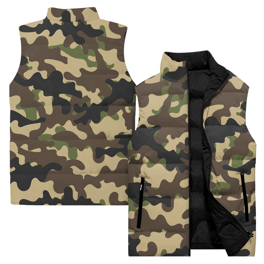 Gilet da uomo casual e alla moda senza maniche, giacca di cotone stampata a tinta unita