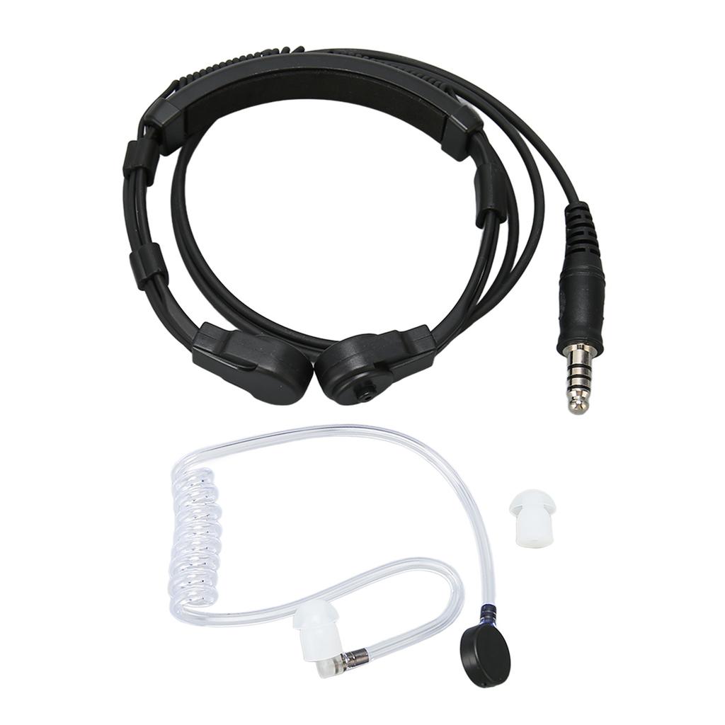7.1mm Throat Mic Headset Telescopic Noise Cancellation Clear Sound Throat Mic Two Way Radio Headset for Walkie Talkie