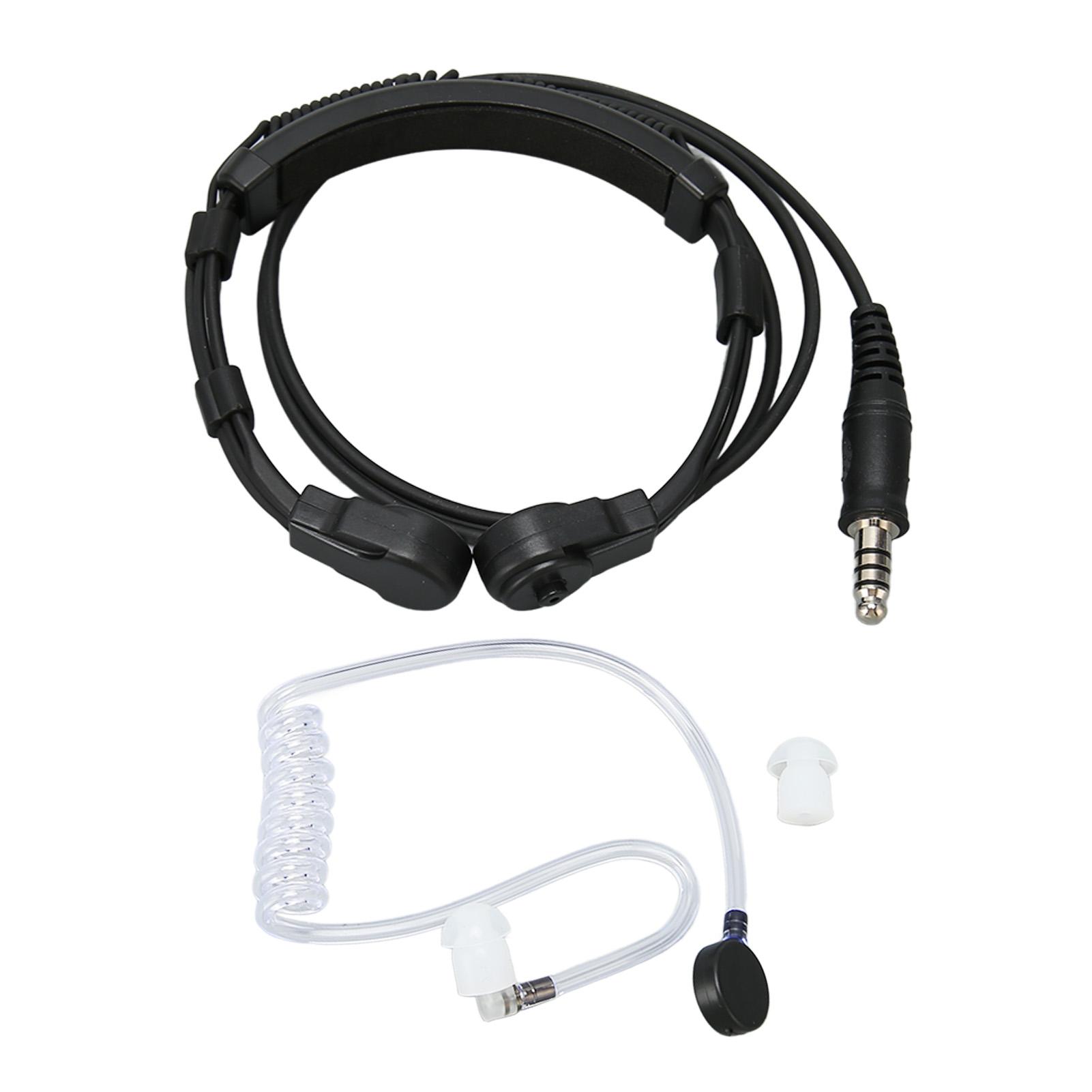 

7.1mm Throat Mic Headset Telescopic Noise Cancellation Clear Sound Throat Mic Two Way Radio Headset for Walkie Talkie