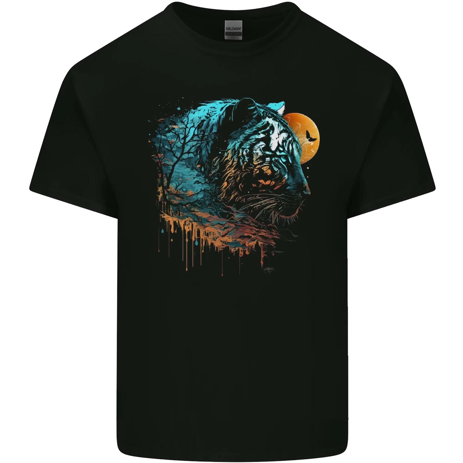 A Tiger and Moon Kids T-Shirt Childrens XL