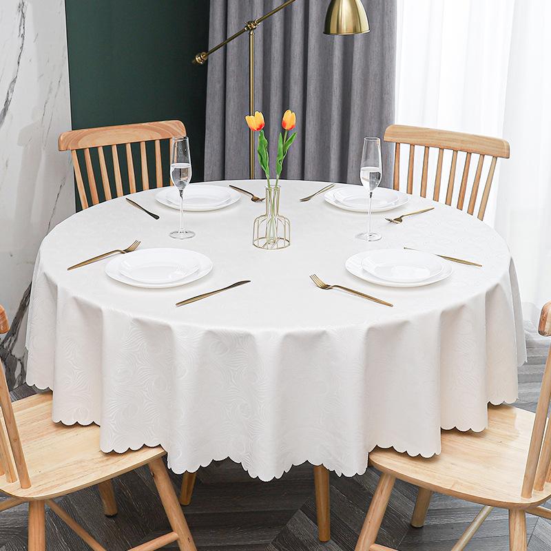 Round Tablecloth Pvc Waterproof Antifouling Table Cloth Outdoor Kitchen Dining Table Cover Size 120-200Cm Professional Supplies