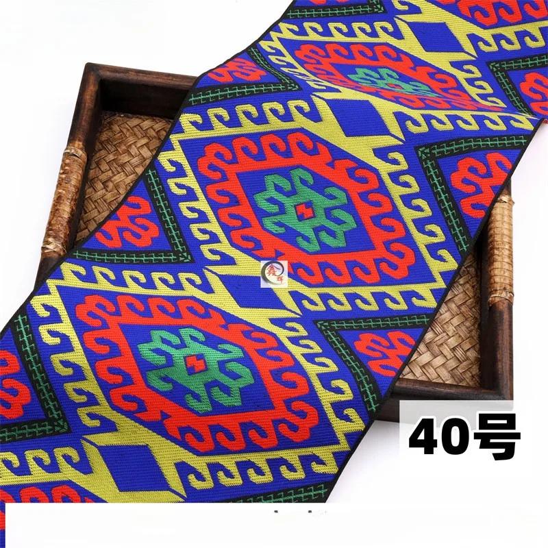 20 cm x 700 cm Hmong Stickerei Spitze Zubehör Miao Nationalität Kleidung Band Brokat Muster Tisch Flagge Wand Hängen Stoff