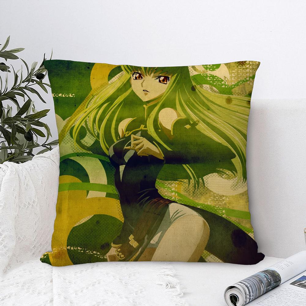 Anime C-Code Geass Pillow Case Sofa Decorative Home Double-Sided Print Plush Square Throw Pillow Covers Cushion Decor Cover