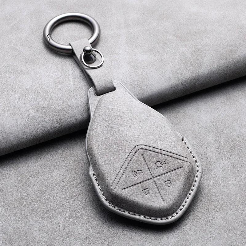 Leather Car Remote Key Case Cover for Changan Deepal S7 SL03 G318 2025 2025 Car Key Fob Shell 4 Buttons Holder Keychain