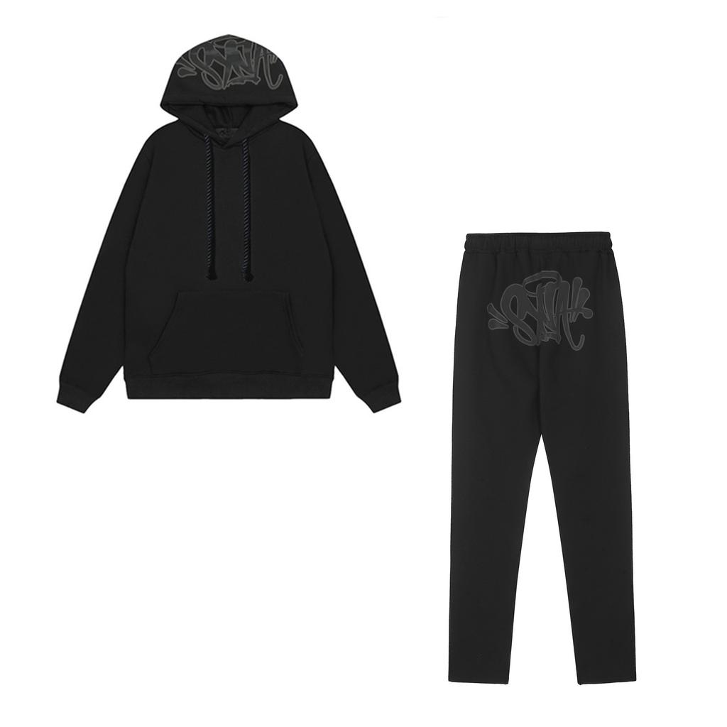 SynaWord Felpa con Cappuccio Larga Americana Pantaloni della Tuta Syna Marca Trendy per Uomo e Donna Hip Hop Street Coppia Tuta Casual