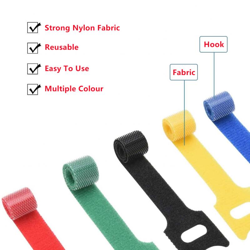 50 Uds. Cinta de sujeción de gancho y bucle reutilizable, Velcros de nailon coloridos, bridas para cables, correa de Velcros, organizador de cables, Protector de cables