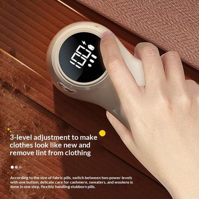 Electric Fabric Lint Remover Shaver With Digital Display Usb Rechargeable Clothes Fuzz Pill Trimmer Portable Sweater Defuzzer