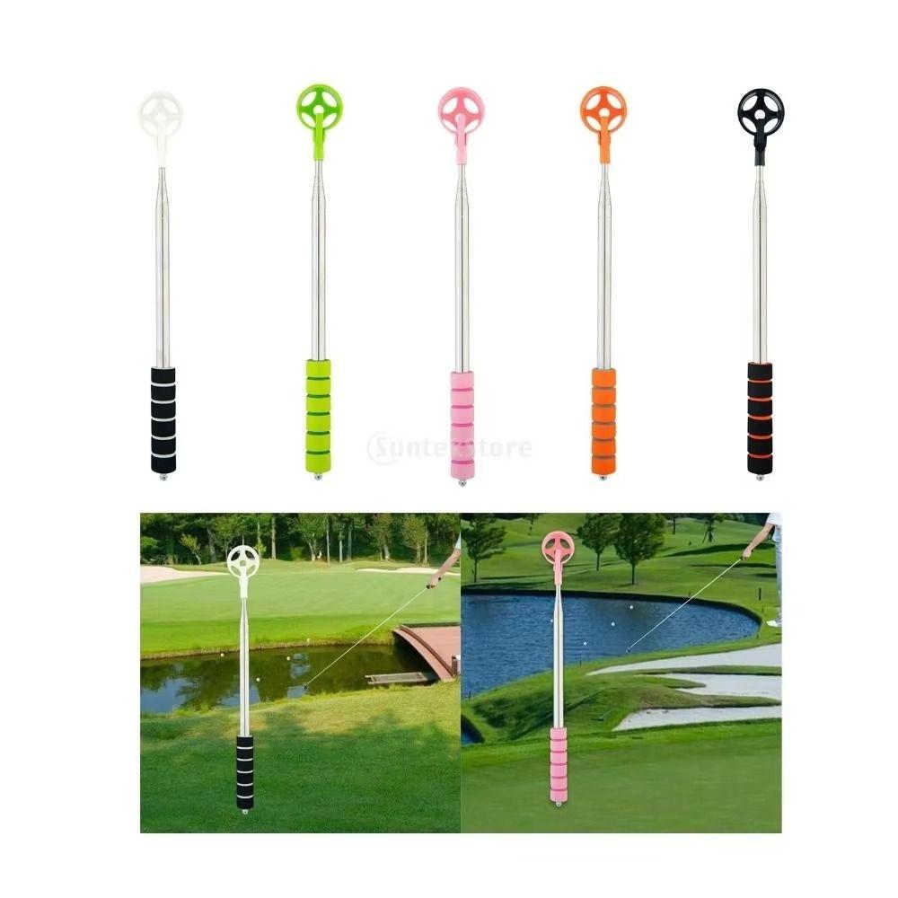 Two-Sided Telescopic Golf Ball Retriever Adjustable Stainless Ball Grabber  Golf Accessories