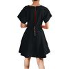 Women's Casual Fashion A-line Skirt Square Tie Button Color Dress
