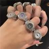 Creative Alloy Vintage Y2K Finger Watch Rings for Women Men Elastic Stretchy Roman Quartz Mini Watches Rings Punk Anillos Gift