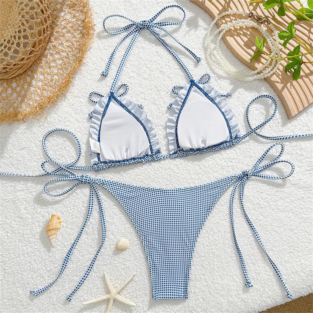 Women's Sexy Plaid Bikini Two-piece Swimsuit