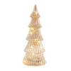Illuminated Glass Christmas Tree Tabletop Light Up Christmas Tree Figurine for Xmas Home Party Centerpiece Tabletop Mantel Decor
