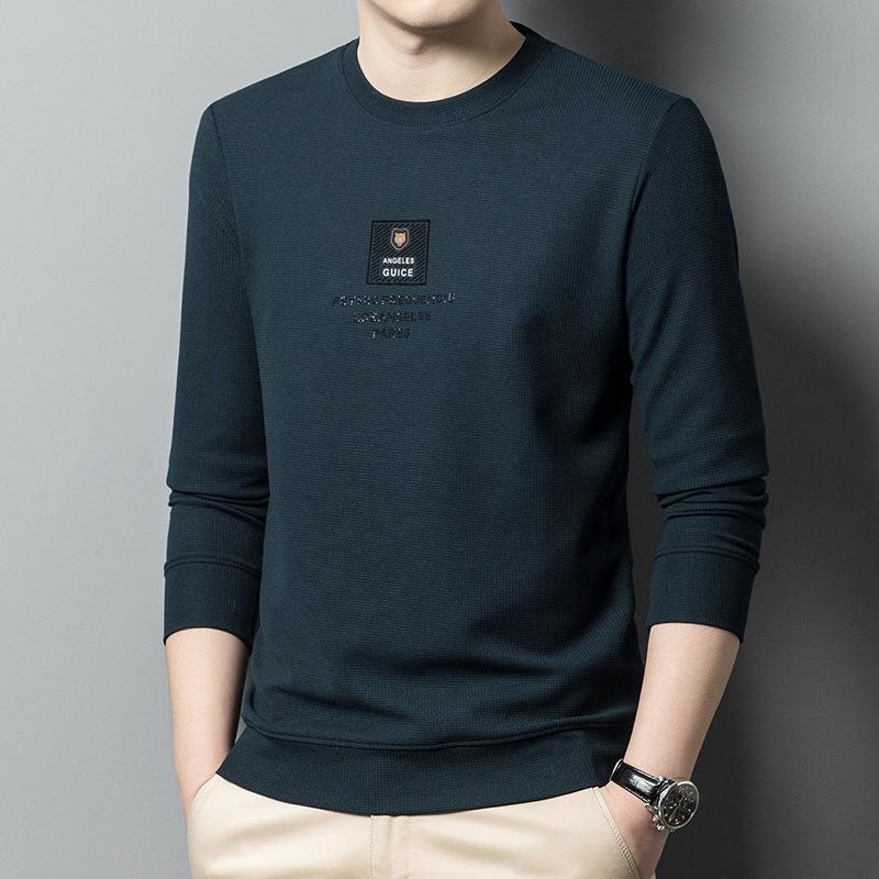 Spring and Autumn New Men's Round Neck T-Shirts for Young and Middle-aged Casual Trendy Sweaters Bottoming Shirts