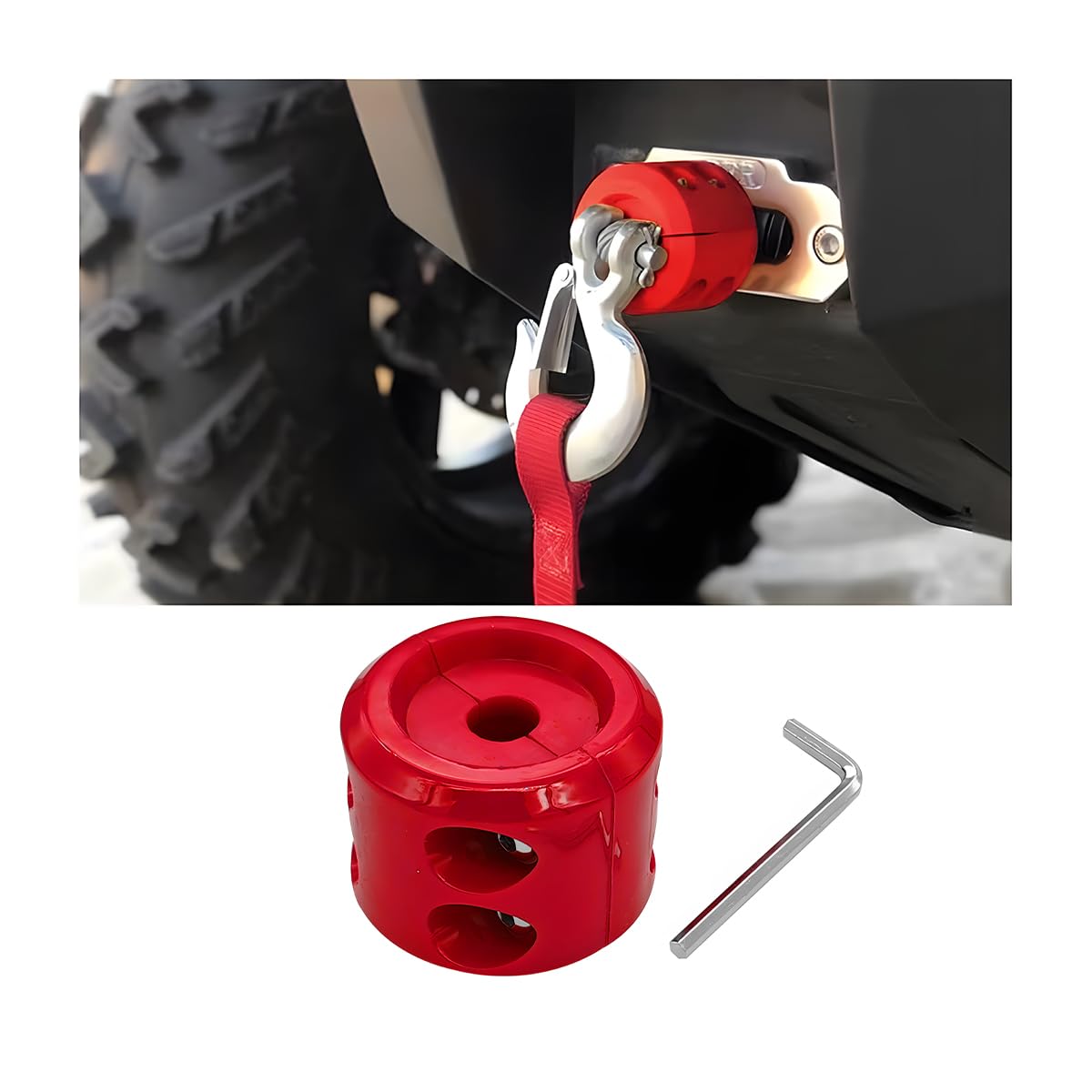 Bittwee Car Rubber Winch Stopper for ATV UTV Truck Cable Saver Hook Stopper Line 0.8*0.8*0.6in