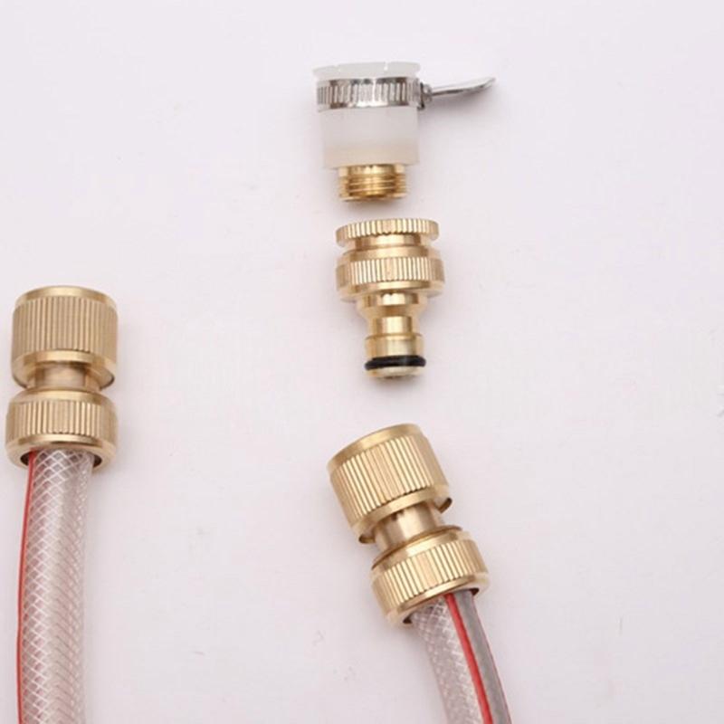 Universal Brass Water Hose Couplers 4Pcs Set Quick Connects Leakproof Fittings For Various Pipe Diameters