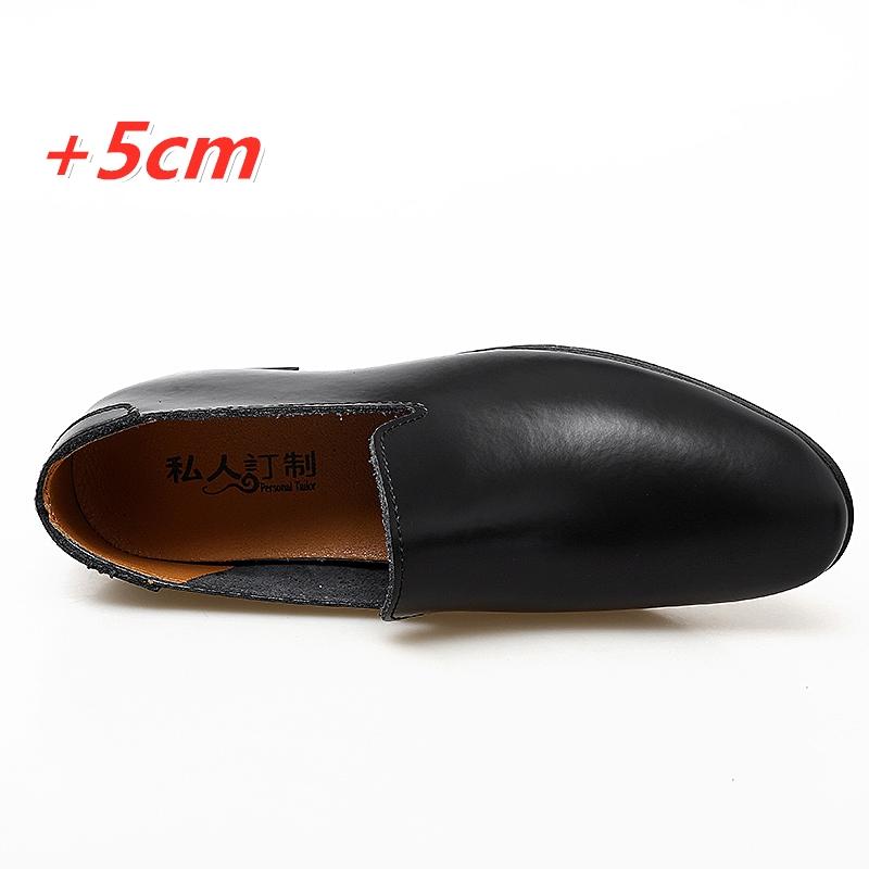 Loafers Men Elevator Shoes Men's Casual Shoes Male Buiness Cow Leather Shoes Height Increase Shoes Insoles 5CM Formal Tall