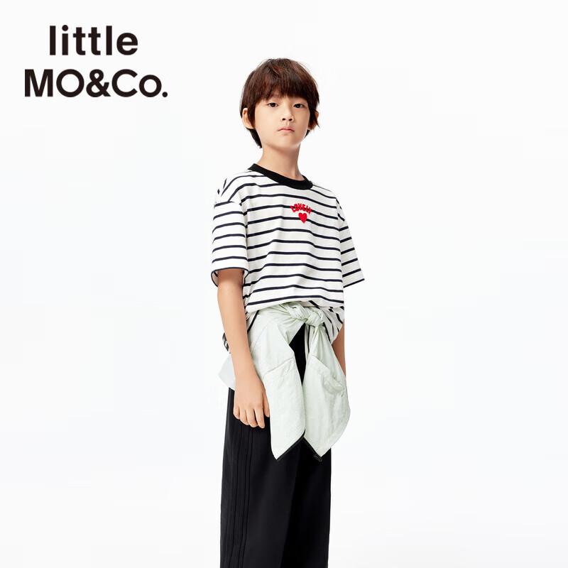 little MO&Co. Kids Striped Pure Cotton Short-Sleeve T-Shirt 110