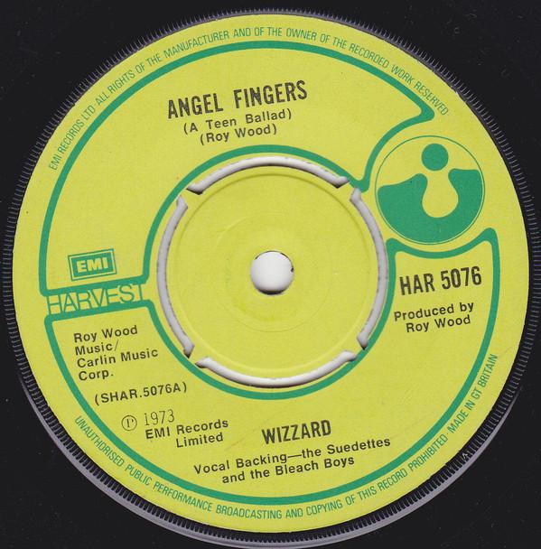 7inch Record WIZZARD - Angel Fingers (A Teen Ballad) HAR5076 Harvest 1973 UK Rock Used