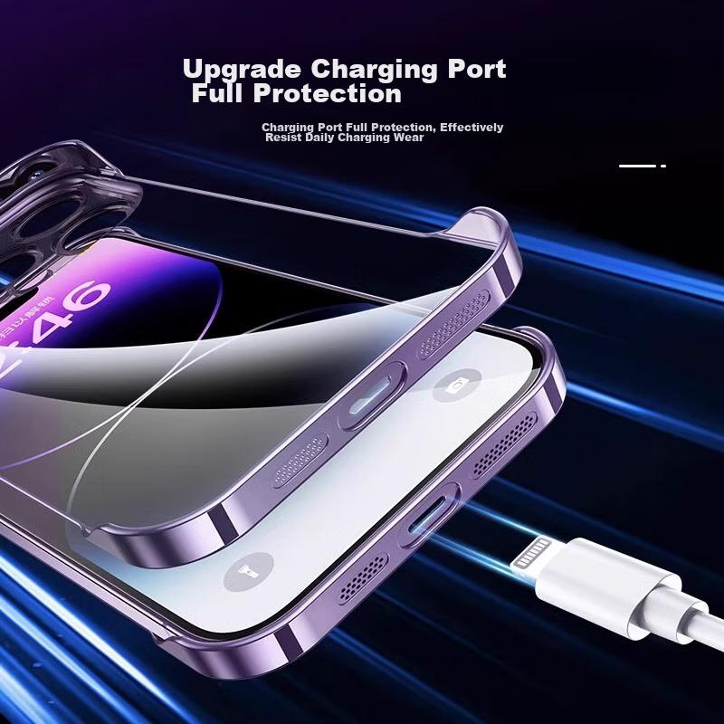 With Built-In Lens ProtectorPhone Case for IPhone 14 Pro Max, Borderless Full Lens Protection, Fully Transparent, Ultra-Thin, Shockproof Case