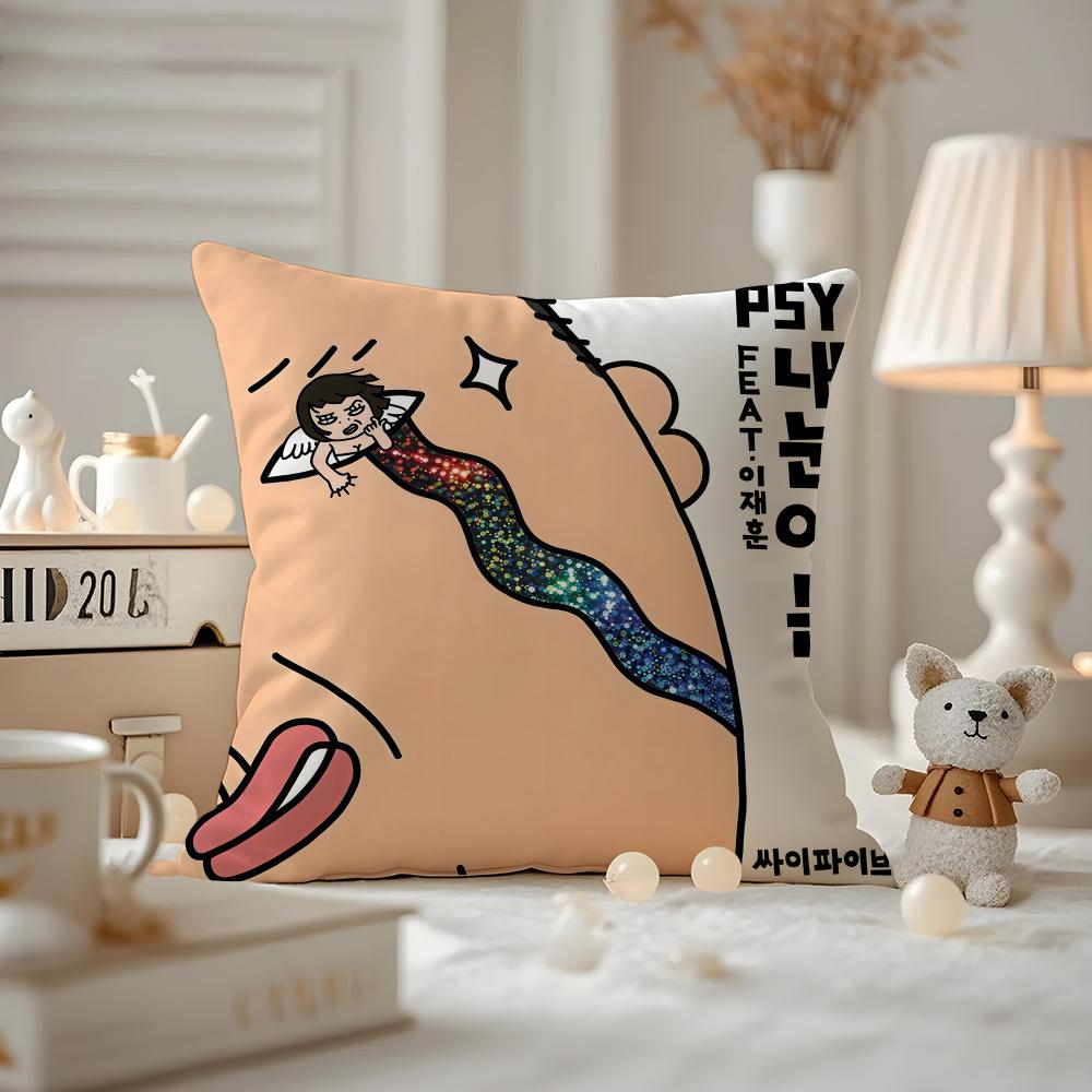Psy Album Cushion Cover Pattern Printed Pillowcase For Living Room Sofa Cushion Cover & Bedroom Decor