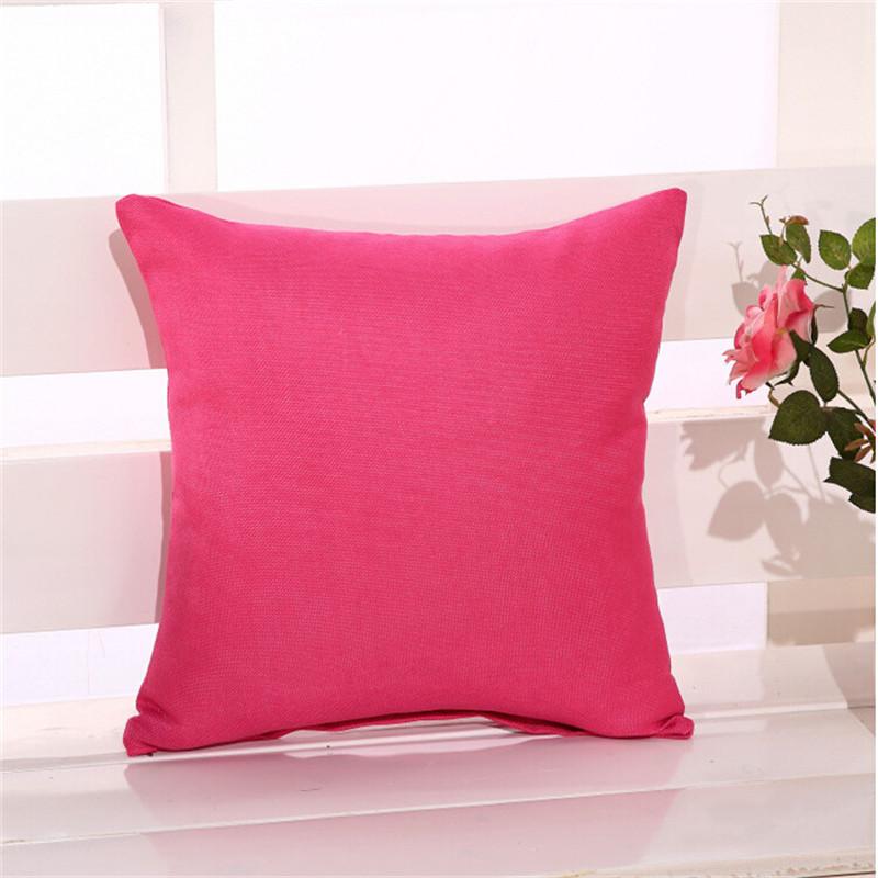 45x45cm Thin Linen Sofa Cushion Cover Solid Color Home Living Room Office Chair Decoration