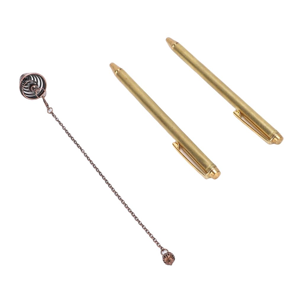2PCS Retractable Dowsing Rods Copper Handle Telescopic Pole with 1 Pendulum Pendant and 1 Chain