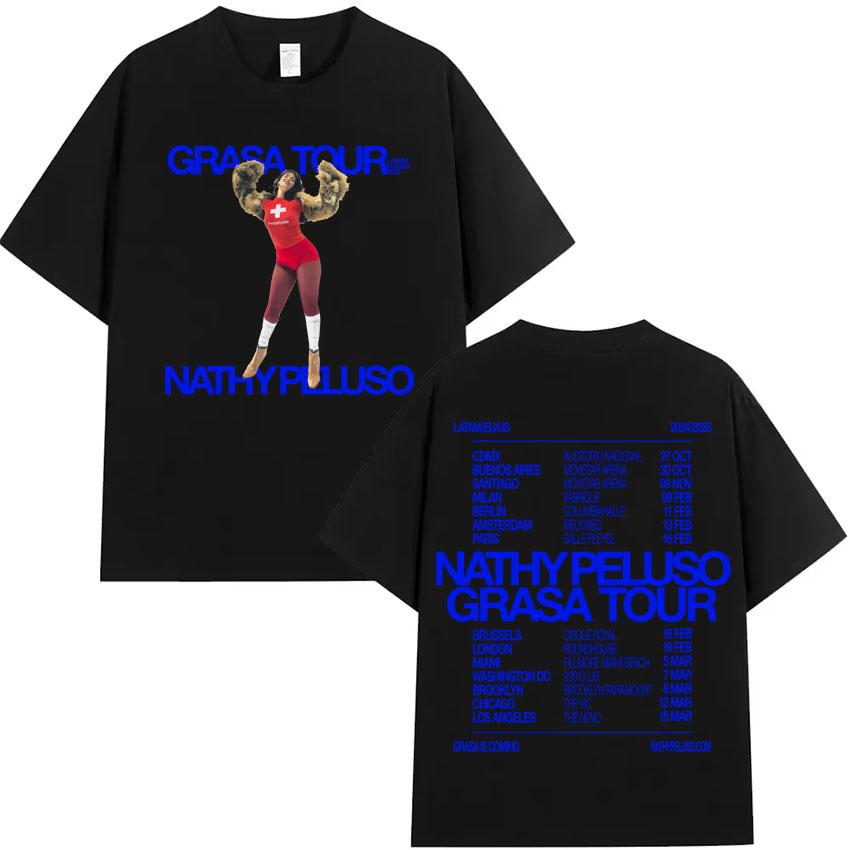 Nathy Peluso Grasa Tour Album Graphics T Shirt Fashion High Quality Tshirt Mens Women Cotton Summer Tee Shirt Streetwear Unisex