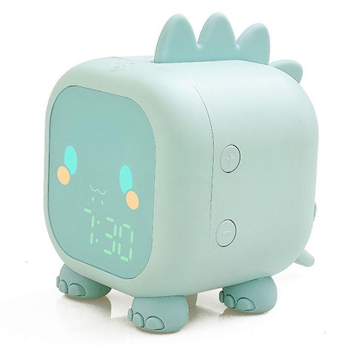 Blue Dinosaur Alarm Clock for Children with Night Light, Digital Clock for Children - Green -