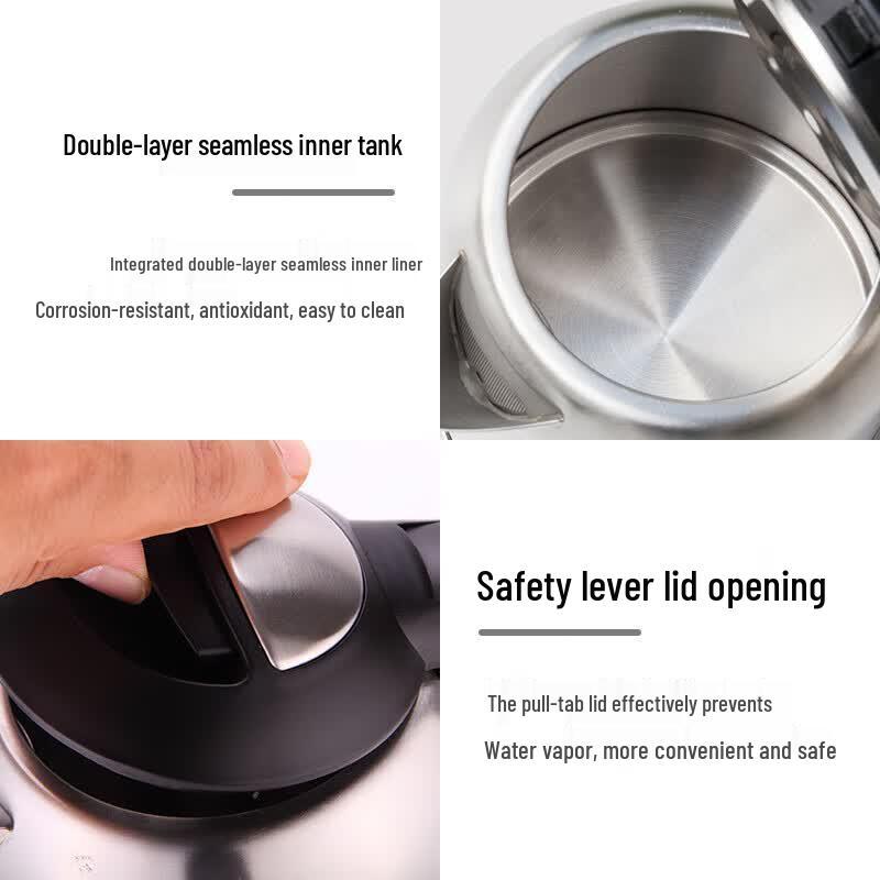Grelide 1L Stainless Steel Electric Kettle CN plug (adapter included)