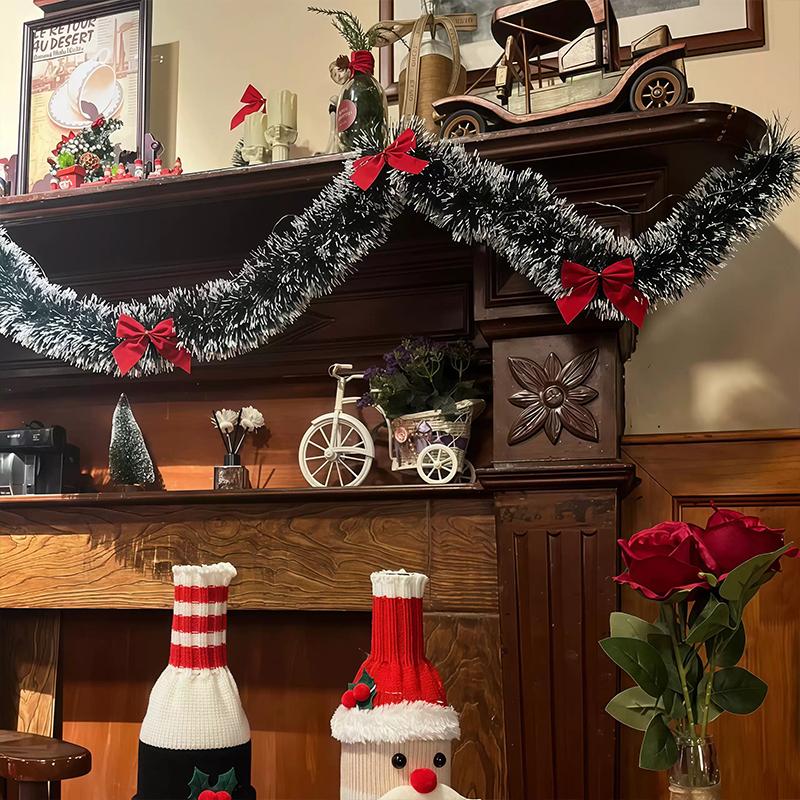 Encrypted Dark Green And White Bordered Christmas Frilly Stripe Decorations Madder Garlands And Wire Wreaths