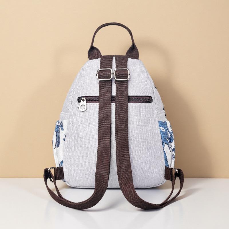 Retro Ethnic Style Woven Bag, Women's Backpack, Double-zipper, Casual Travel Backpack