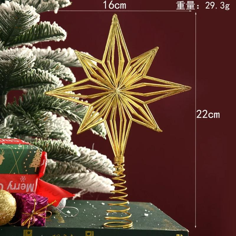 Gold Glitter Christmas Tree Top Star Christmas Decorations For Home Xmas Tree Ornaments Navidad New Year 2025 Natal Noel
