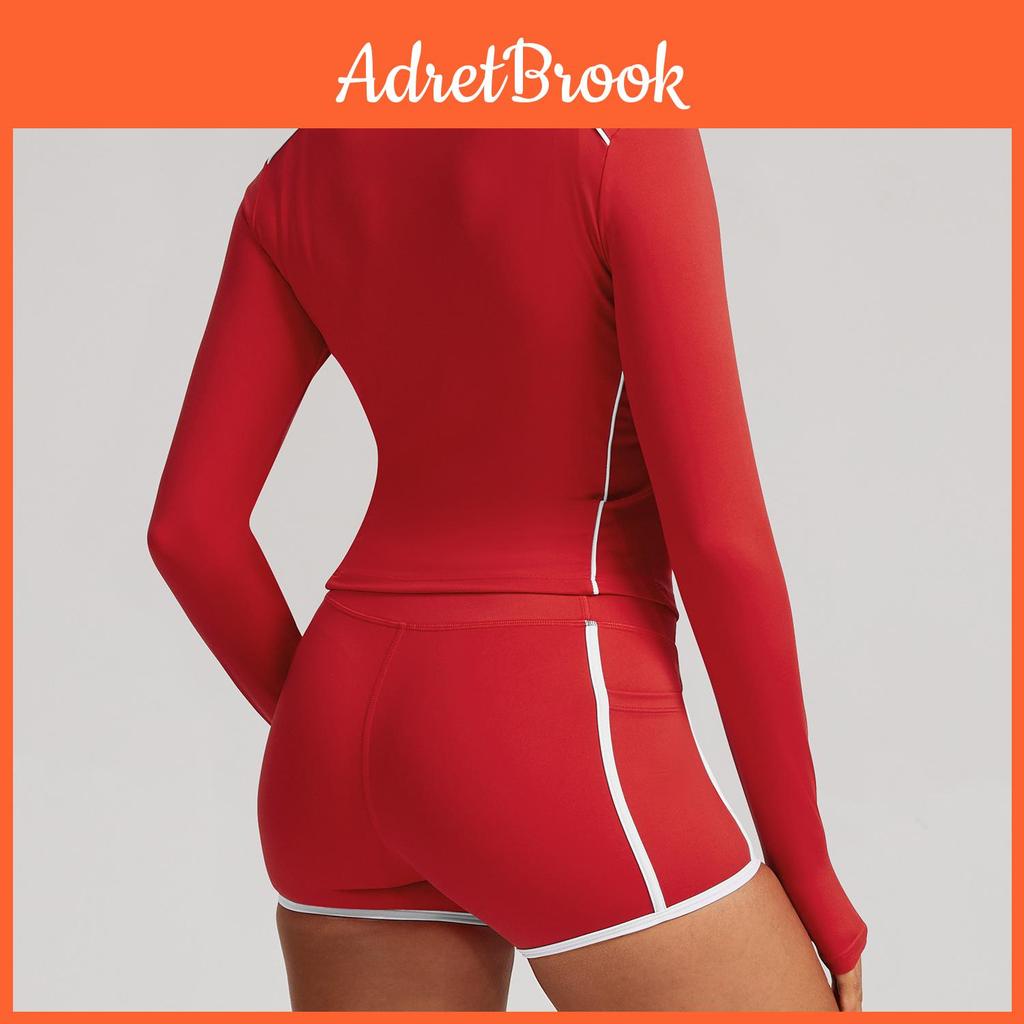 Athletic Womens Colorblock Yoga Jacket With Breathable Nylon Spandex For Running And Fitness