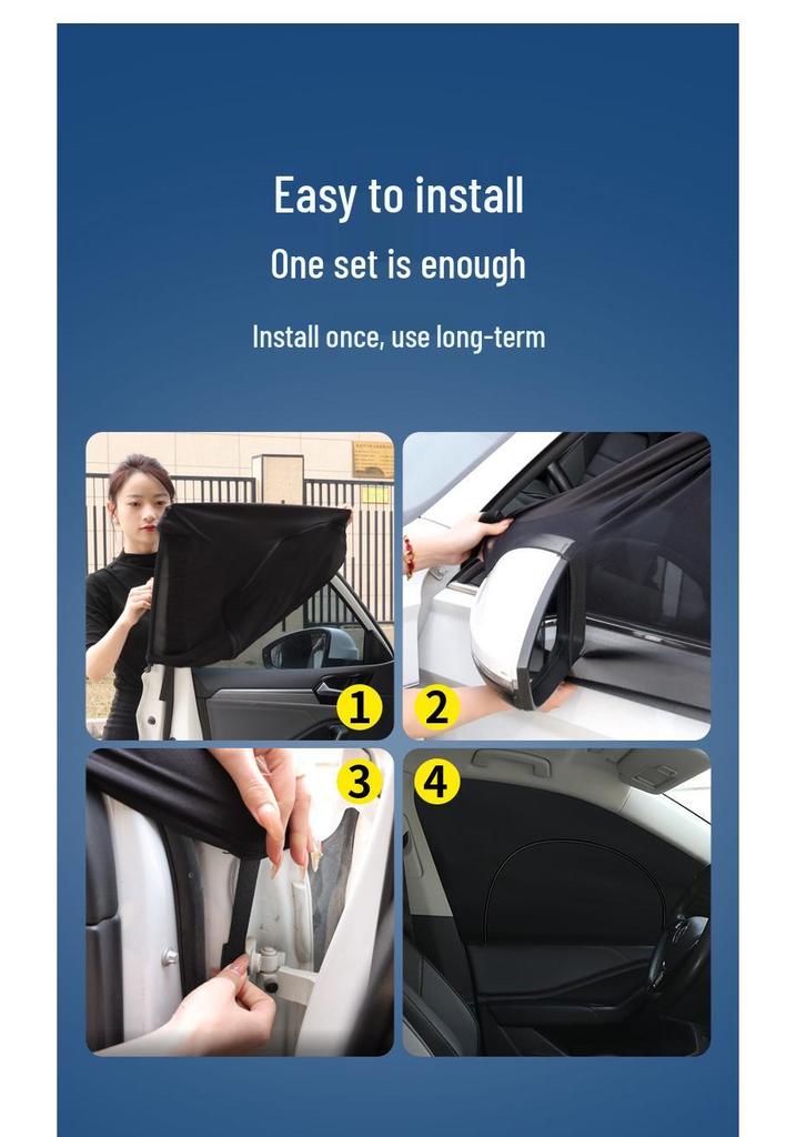 Double Layer Sun Shade with Zipper: Insulated, Breathable Privacy Curtain for Self-Driving Tours