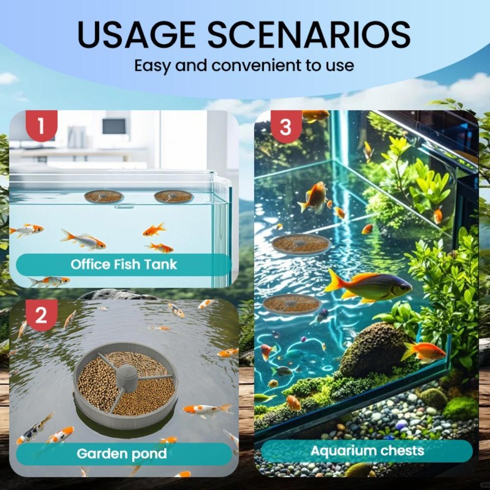 3pcs Round Floating Fish Feeding Ring Plastic Gray Aquarium Food Feeder Durable Pond Fish Feeder for Guppy Betta Turtle