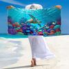 Colorful Sea Turtle Print Beach Towel, Large Soft Quick Dry Towel for Beach Camping Swimming
