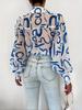 Elegant Semi-Transparant Shirt met revers & Lantaarnmouwen - Perfect voor Lente & Herfst