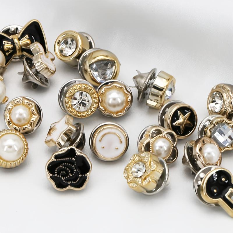 24 Sets Boxed Anti-glare Brooch Dress Neckline Pin Clothes Fixed Buckle Women Girl Fashion Removable and reusable Seam Free Buckle