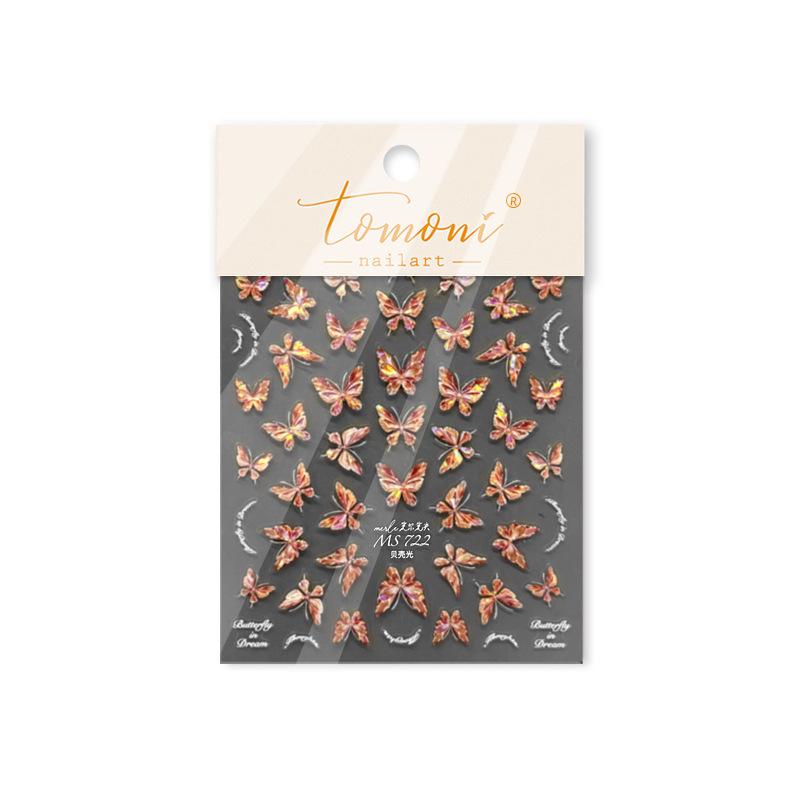 Tomoni Butterfly Shell Light Nail Stickers – Japanese-Inspired Nail Art
