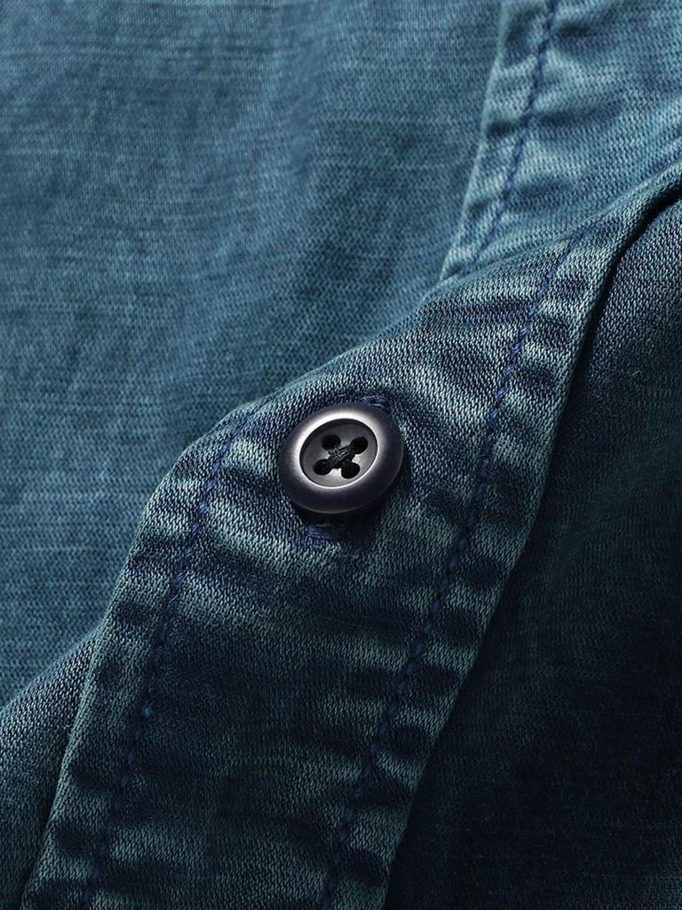 BEAMS Fade Work Medium Men's Shirt, Blue,