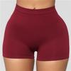 Damen Sexy Skinny High Waist Stretch Shorts Sommer Einfarbig Yoga Kurzhose