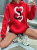 Women's Autumn and Winter Loose Casual Comfortable Letter Printed Thick Long-Sleeved Round Neck Hoodie Pullover