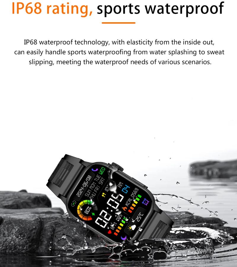 2025 Nowy Męski Smartwatch Latarka 2.01" HD Duży Ekran Głos AI Połączenie Bluetooth Zegarki Sportowe Monitor Zdrowia Smartwatch Kobiety