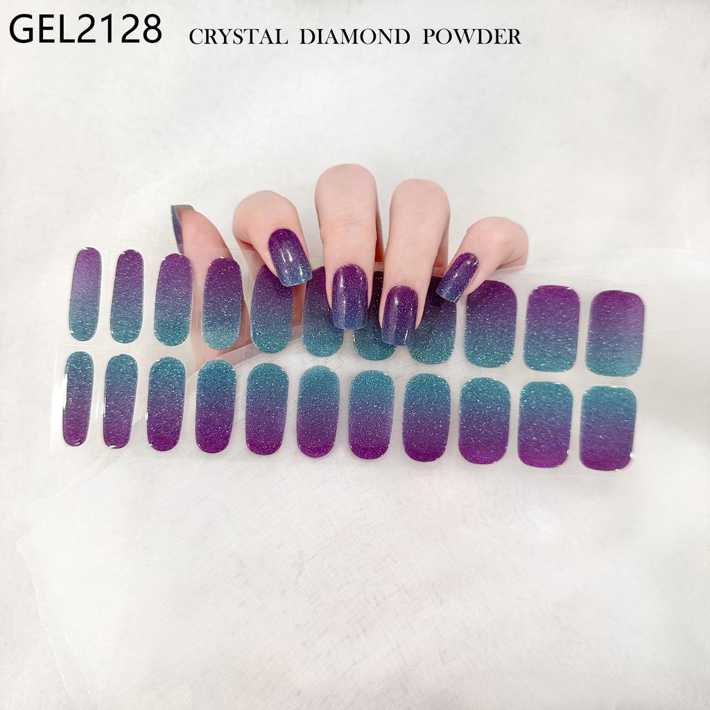 Custom Logo Semi Cured Gel Nail Sticker Waterproof Full Cover Gel Nail Wraps