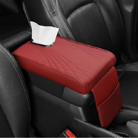 Car Armrest Cushion Cover Center Console Pad Pocket Tissue Box Protector Pads